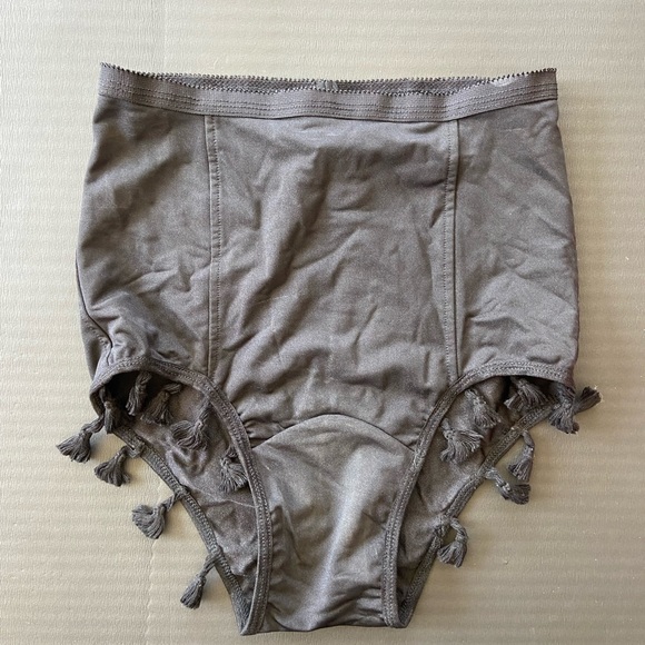 Festival bottoms- high waist black with fringe - Picture 1 of 3